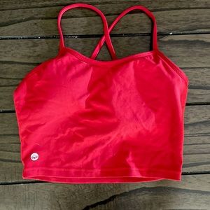 Red Crisscross back crop top from Senita Athletics